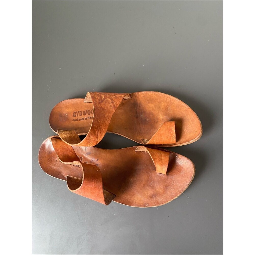 Cydwoq Hillary Thong Sandals Brown Leather USA Made Sz EU 40 / US 9 Boho Beach